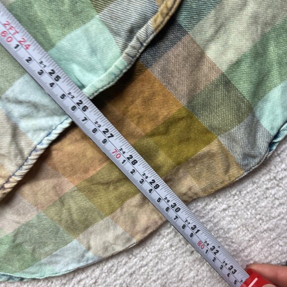 Anthropologie Isabella Sinclair Shirt Womens S Flannel Popover Plaid Tunic Boho - Picture 8 of 14